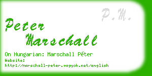 peter marschall business card